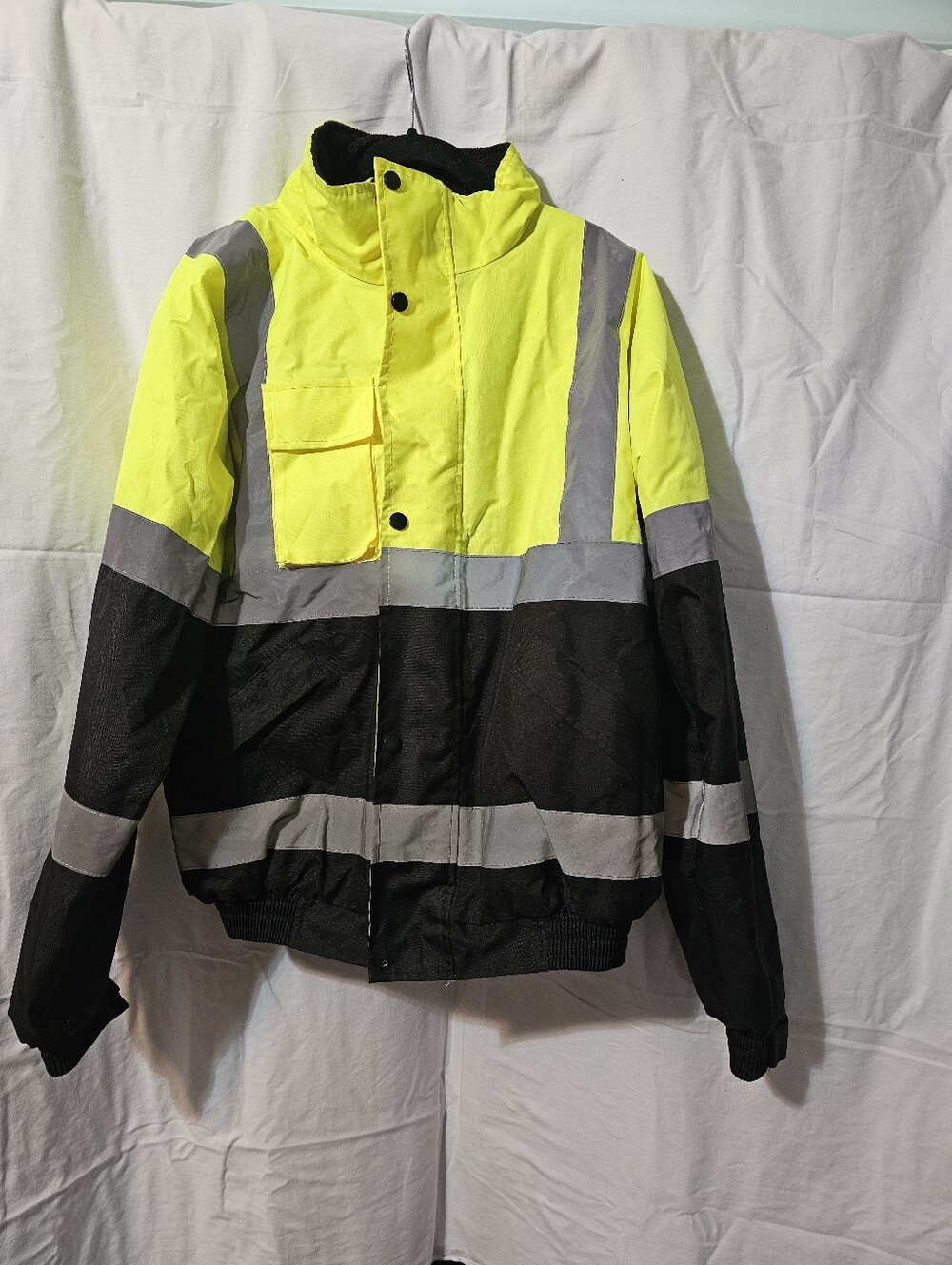 High-Visibility Reflective Safety Jacket - Neon Yellow & Black S
